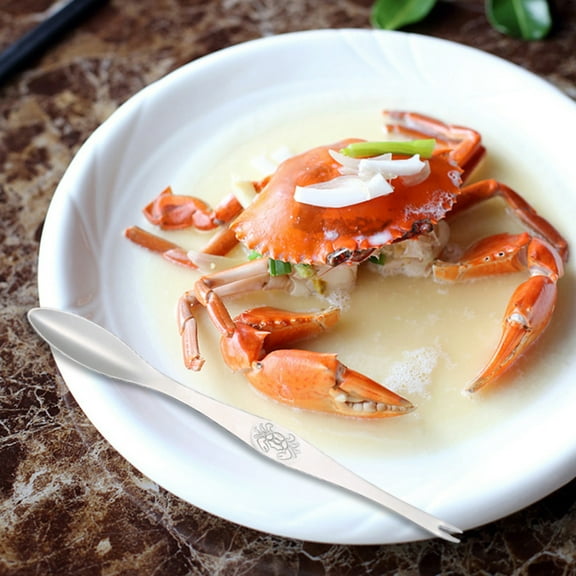 Pebbuoy Seafood Utensil Crab Fork Stainless Steel Shellfish Lobster Cracker Versatile Seafood Fork Tool