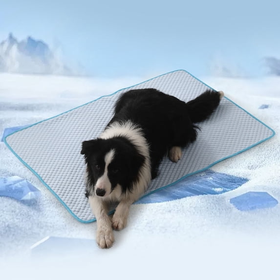 Pebbuoy Self Cooling Pet Ice Pad Soft Washable Dog Mat with 3D Massage Bumps Scratch-resistant Summer Cooling Blanket
