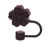 Pebbuoy Silicone Flower Straw Cap 10mm Diameter Cute Straw Topper Dust-Proof Drinking Straw Covers Cap Reusable Straw Tips Lids Gift for Party Decor