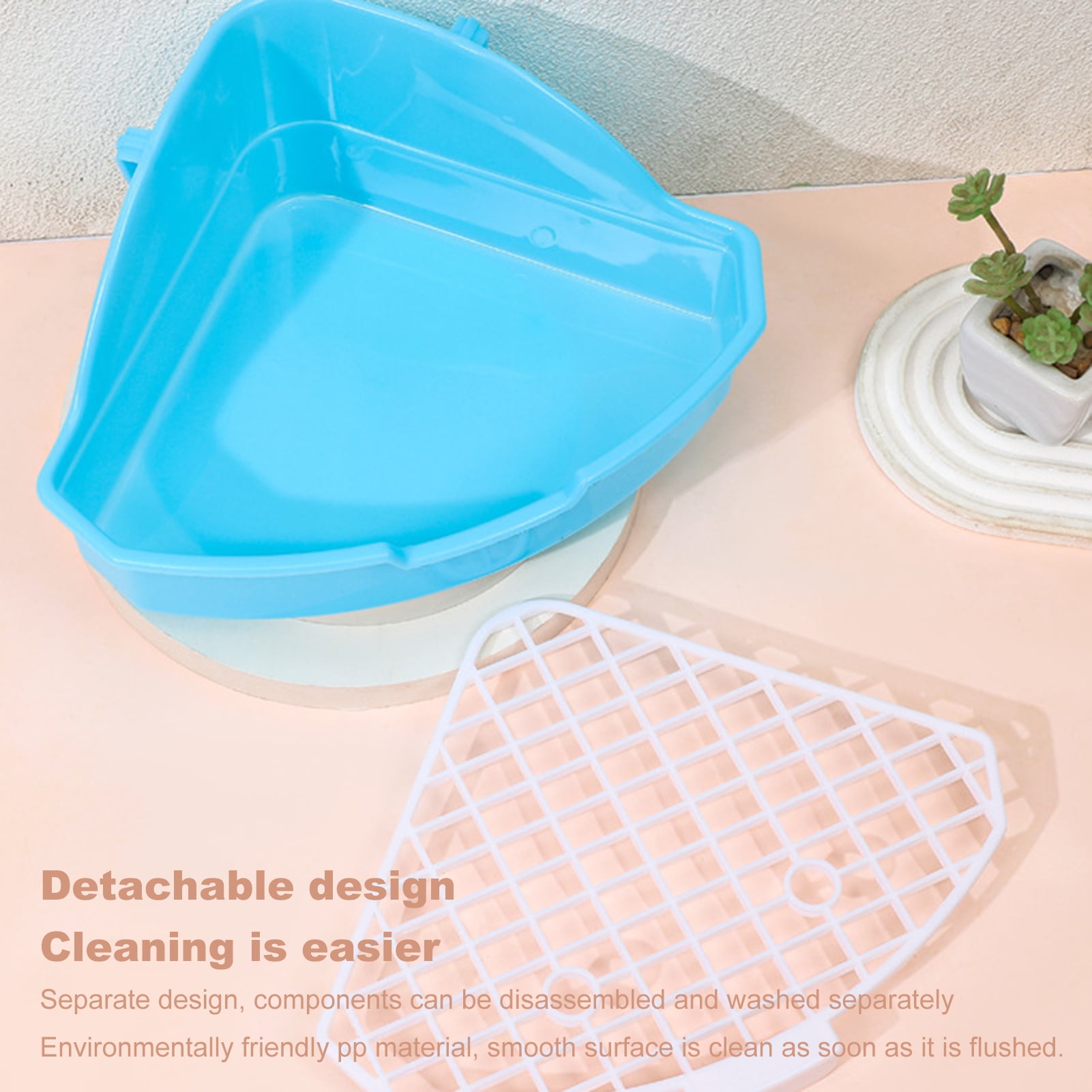 Pebbuoy Small Pet Toilet High Fence Detachable Hollow Platform Easy