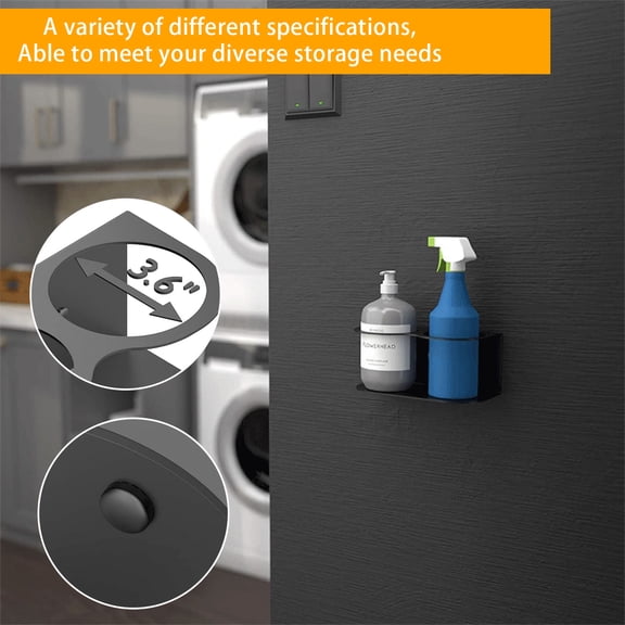 Pebbuoy Spray Bottle Holder Storage Rack Rustproof Strong Load-bearing Easy Install Wall Mount Paint Bottle Organizer