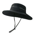 thumbnail image 1 of Pebbuoy Summer Sun Hat Waterproof Wide Brim Bucket Hat UV Protection Adjustable Outdoor Rain Hat with Ponytail Hole for Fishing Hiking Camping, 1 of 7