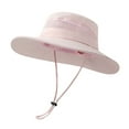 thumbnail image 1 of Pebbuoy Summer Sun Hat Waterproof Wide Brim Bucket Hat UV Protection Adjustable Outdoor Rain Hat with Ponytail Hole for Fishing Hiking Camping, 1 of 7