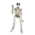 thumbnail image 1 of Pebbuoy Swing Leg Skeleton Figurine Sitting Skull Resin Statue Sculpture Home Office Desktop Garden Decoration Ornament Halloween Birthday Gift, 1 of 6