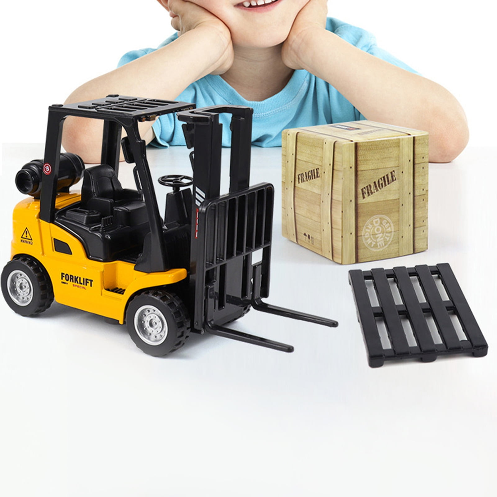 Pebbuoy Telehandler Forklift Toy, High Detail Metal Construction ...