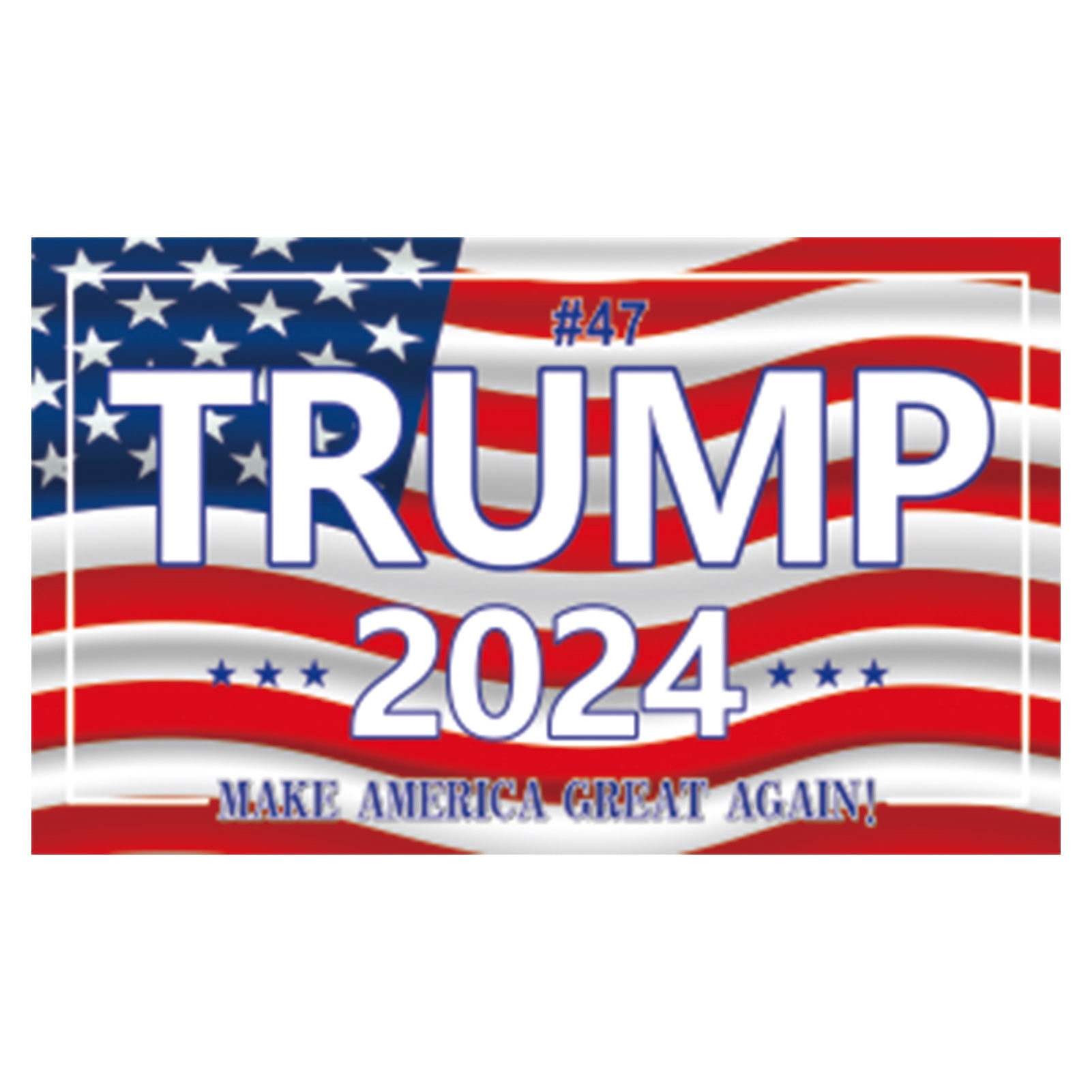 Adesivi Trump 2024 Con Bandiera Americana, Confezione Da 2, Riflettenti In Vinile Per Auto