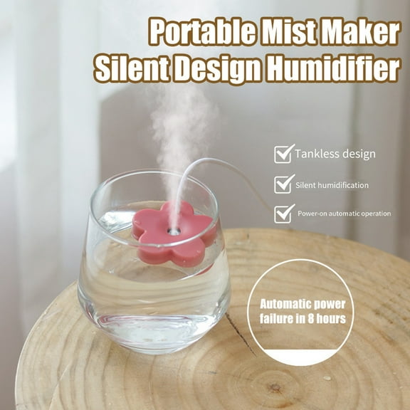 Pebbuoy USB Plug-Play Small Humidifier Low Noise Compact Size Portable Mini Essential Oil Diffuser Ultrasonic Aromatherapy Humidifier