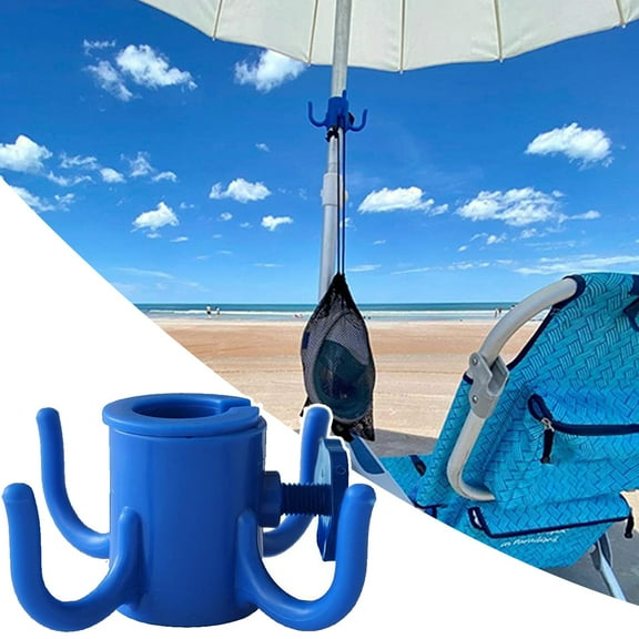 Pebbuoy Umbrella Hook Beach Umbrella Hanging Hook, 4 Prongs Beach Umbrella Hanging Holder for Towels/Hats/Clothes/Camera/Sunglasses