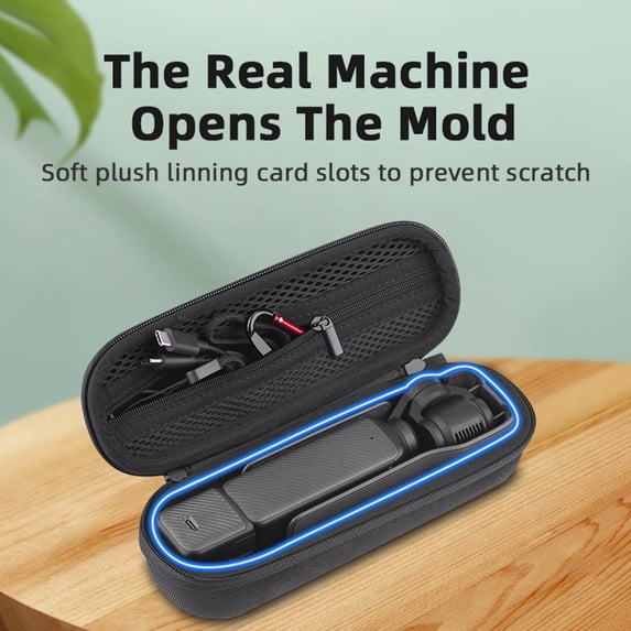 Pebbuoy Vlogging Camera Carrying Case for OSMO POCKET 3 Shockproof Zipper Portable Travel Hard Shell Storage Bag Protective Box Video Camera Accessories