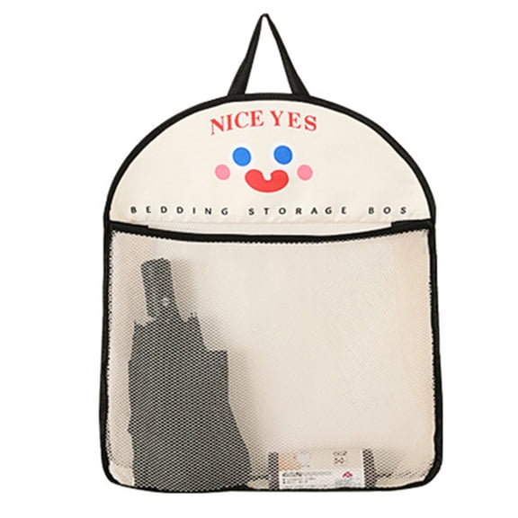 Pebbuoy Wall Hanging Mesh Bag Cartoon Print Great Load Bearing Visible Large Opening Toys Underwear Trash Bag Organizer Home Office Storage Net
