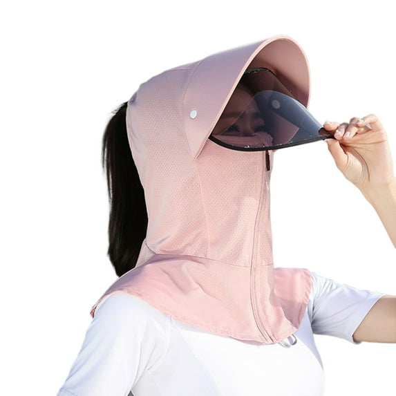 Pebbuoy Wide Brim Sun Hat with Face Guard Soft Breathable Multifunctional UV-Protection Summer Cycling Cap Fishing Hat Cap
