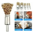 thumbnail image 1 of Pebbuoy Wire Wheel Brush Rotary Tool Rustproof Corrosion Resistant Wide Application Reusable Easy to Install Coated Crimped Wire Brush, 1 of 7