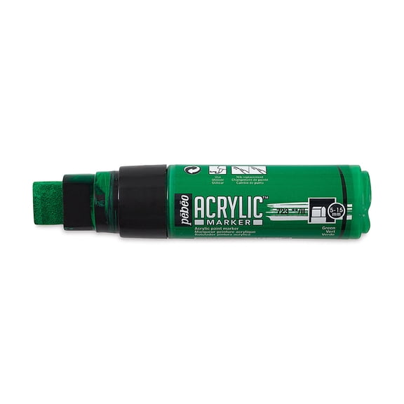 Pebeo Acrylic Marker - Green, 5-15 mm, Flat Nib