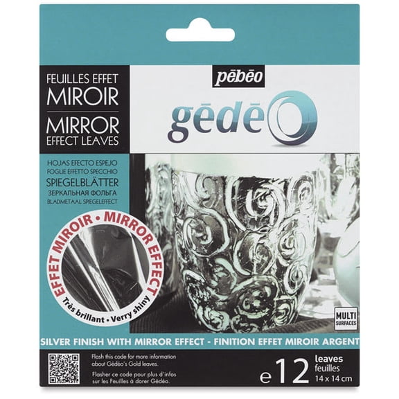 Pebeo Gedeo Mirror Effect - Silver Leaf, 12 Sheets