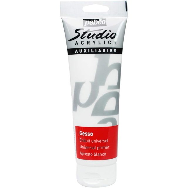 Pebeo Gesso Universal Primer Studio Acrylics Auxiliaries, 250 ml, White