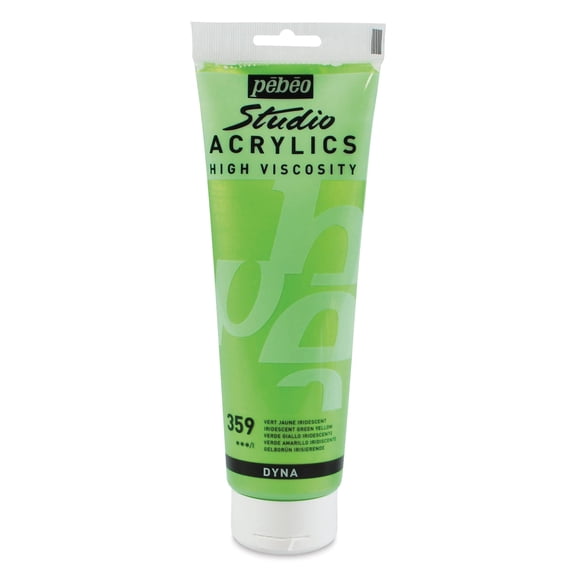 Pebeo High Viscosity Acrylics - Iridescent Green/Yellow, 250 ml, Tube