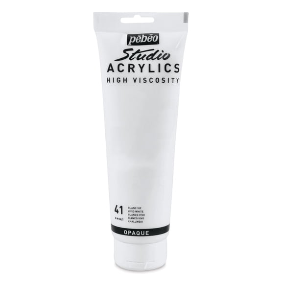 Pebeo High Viscosity Acrylics - Vivid White, 250 ml, Tube