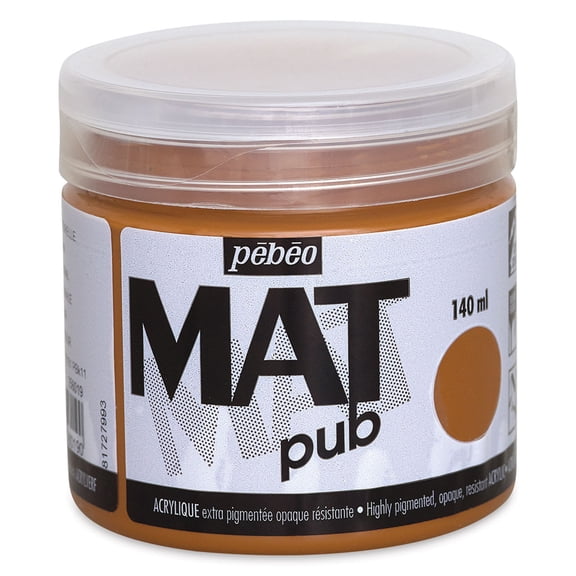 Pebeo Mat Pub Acrylic Paint - Raw Sienna, 140 ml