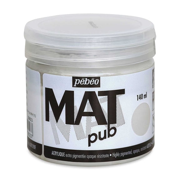 Pebeo Mat Pub Acrylic Paint - Warm Gray, 140 ml