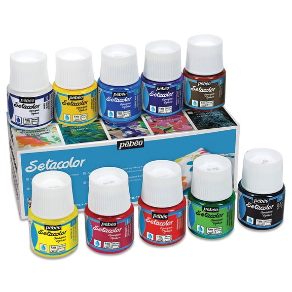 Pebeo Setacolor Fabric Paint - Opaque, Set of 10