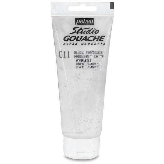 Pebeo Studio Gouache - Permanent White, 100 ml Tube