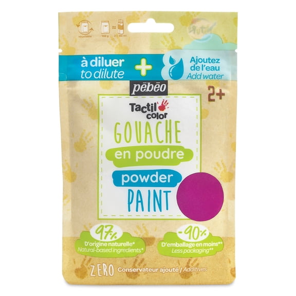 Pebeo Tactilcolor Powder Gouache Paint - Pink, 100 g (3.5 oz) Bag