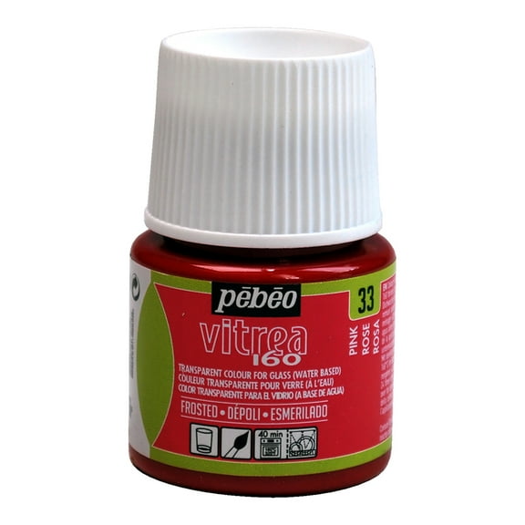 Pebeo Vitrea 160 Glass Paint, 45ml, Frosted, Pink