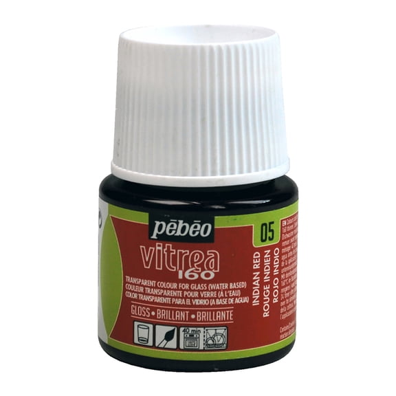 Pebeo Vitrea 160 Glass Paint, 45ml, Glossy, Indian Red