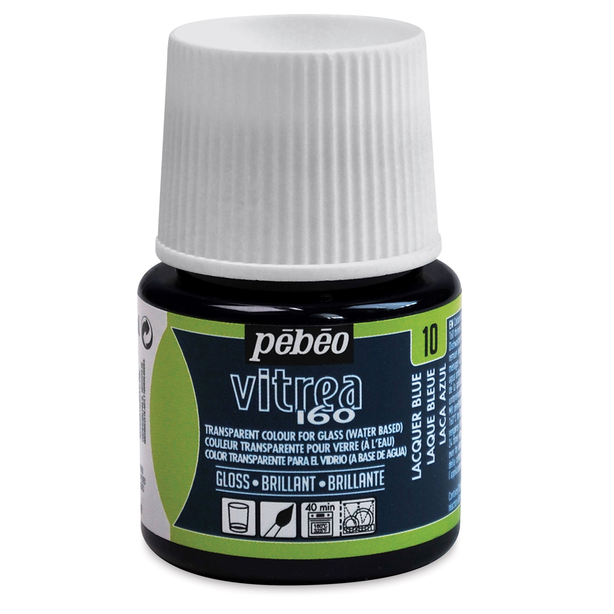 Pebeo Vitrea 160 Glass Paint, 45ml, Glossy, Lacquer Blue