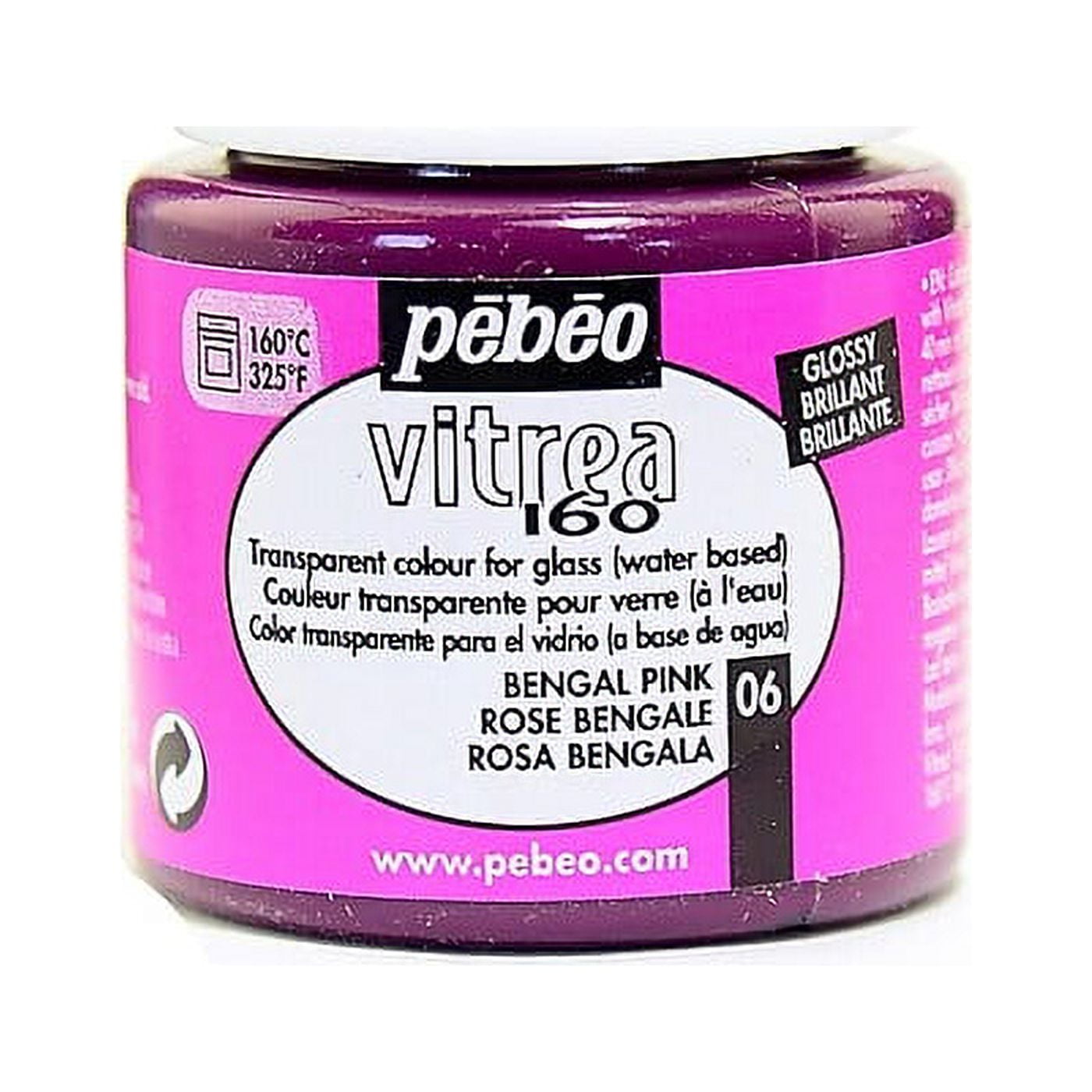 Pebeo Vitrea 160 Glass Paint - Lacquer Blue, Glossy, 45 ml bottle