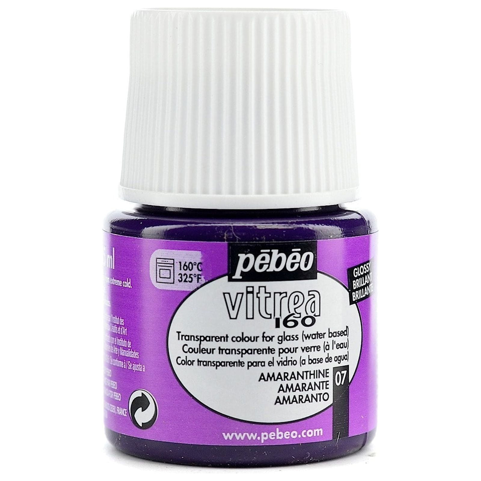 Pebeo Vitrea 160 Oven Fix Permanent Glass Paint 45ml Pots 