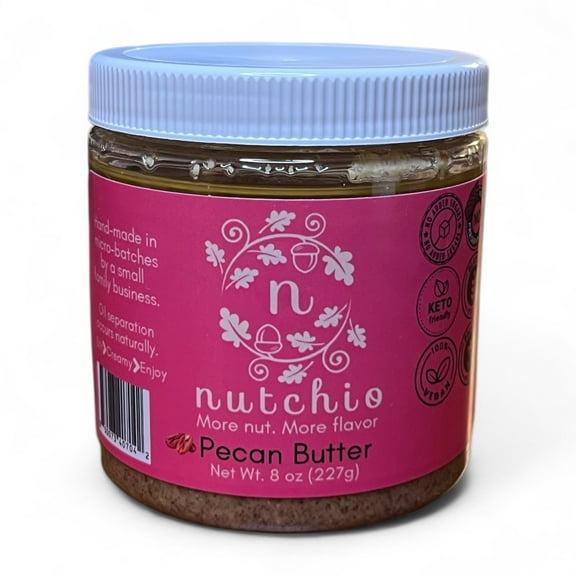 Nutchio Pecan Butter, 100% Pecans, 8 oz