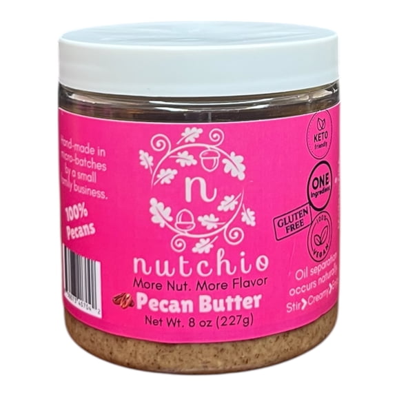 Nutchio Pecan Butter, 100% Pecans, 8 oz