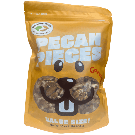 Healthy Roots Pecan Company, Gluten Free No preservatives, Pecan Pieces 1 Lb. Bag