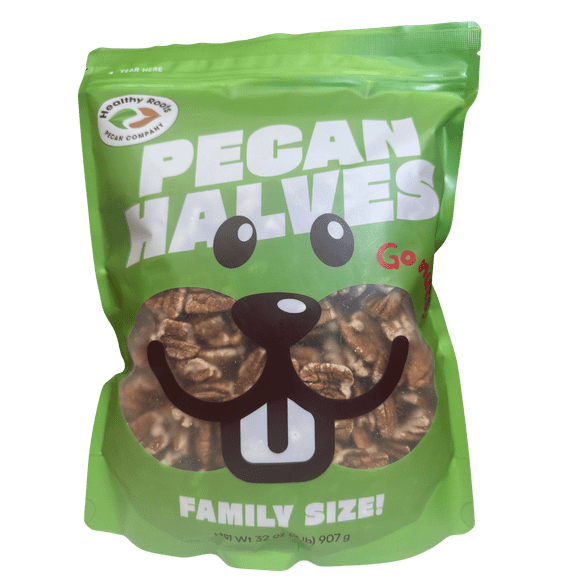 Healthy Roots Pecan Company, Gluten Free No preservatives, Pecan Halves 2 Lbs. Bag