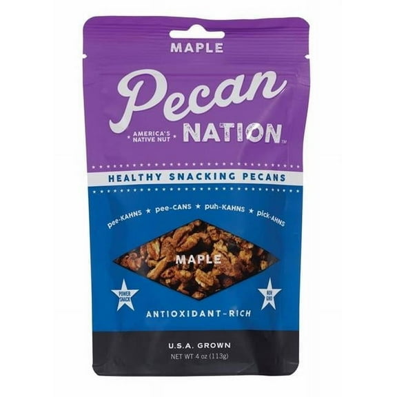 Pecan Nation  4 oz Maple Pecans Pouch, Pack of 8
