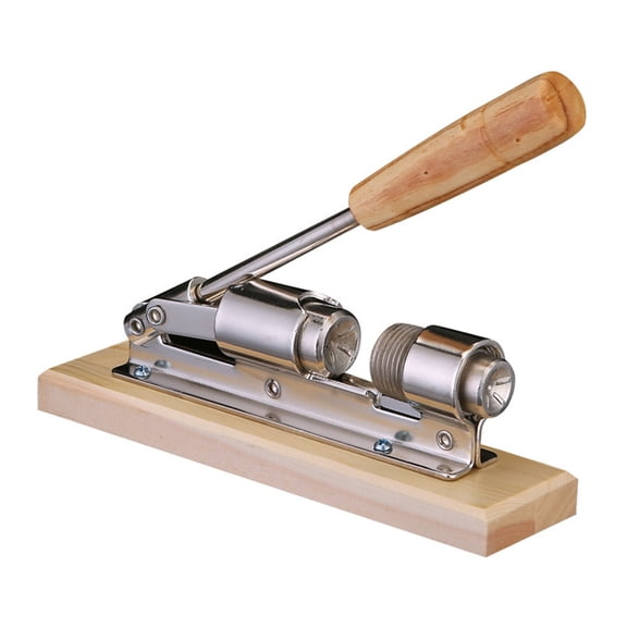 Pecan Nut Cracker Tool for Walnuts Hazelnuts Almonds Stainless Steel Machine with Wooden Handle Base