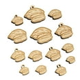 thumbnail image 1 of Pecan Nut Drawing Wood Mini Charms Shapes DIY Craft Jewelry - With Hole - Various Sizes (16pcs), 1 of 7