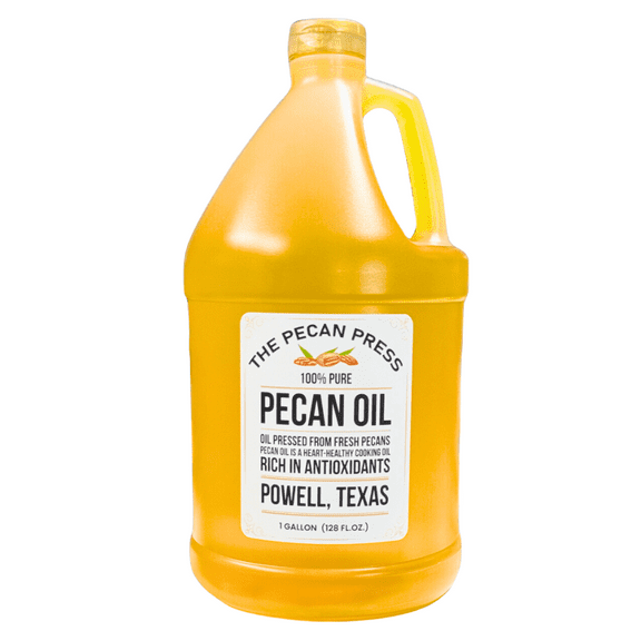 Pecan Oil, 1 Gallon, Heart Healthy Cooking Oil, Nutty Flavor, Made in Texas USA