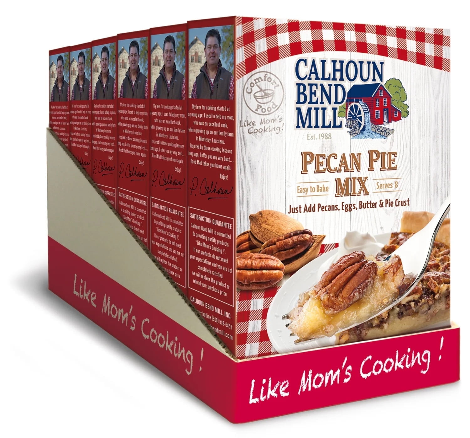 Calhoun Bend Mill Pecan Pie Mix 8oz, Southern-Style, Rich & Gooey Filling, Pack of 6