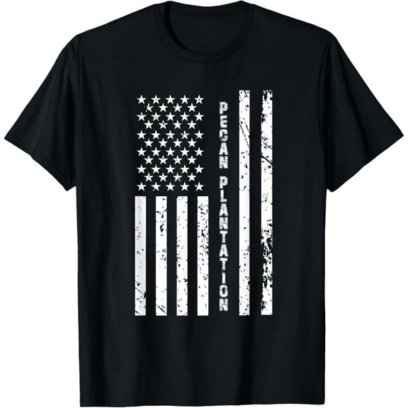 Pecan Plantation United States Distressed US Flag T-Shirt100% cotton