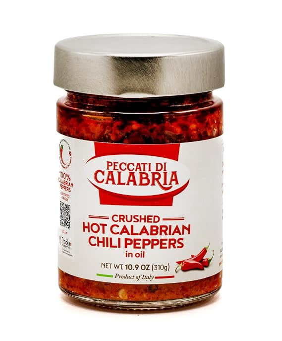 Peccati di Calabria Crushed Hot Calabrian Chili Peppers in Oil 10.9 oz (310g)