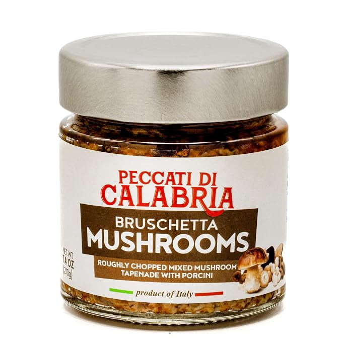 Peccati di Calabria Italian Mushroom Bruschetta Spread, 7.4 oz (210g)