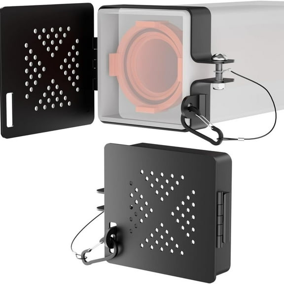 Pecham 2 Pcs RV Bumper Cap Cover, Aluminum RV Bumper End Cap Fits Standard 4-Inch Square Camper Bumpers, Simplified Camper Sewer Hose Storage Protective Cover with Hinged Door