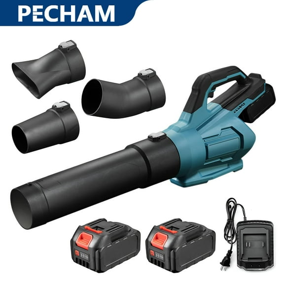 Pecham 21V Leaf Blower Cordless, Electric Cordless Leaf Blower with 2 X 2.0 Ah Battery, 26000RPM Electric Blower for Lawn Care, Patio, Garden Cleaning