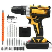 Pecham 24V Cordless Drill, 1500RPM Brushless Power Drill Set, 3/8"Keyless Chuck, 25+1 Position Electric Drill, 2 Variable Speed, Built-in LED, Power Drills for Drilling and Screwdriving