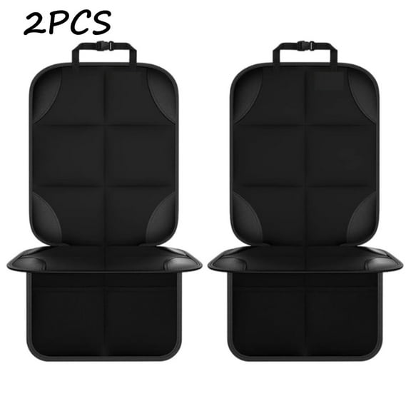 Pecham 2PCS Car Seat Protector, Waterproof Car Seat Cover with Non-Slip Backing, 2 Mesh Pockets, Car seat Protector for Travel Vehicles Baby Pets - Black