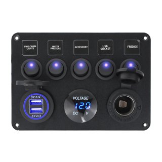 AIRKOUL 6 Gang Rocker Car Switch Panel Waterproof Light for 12V/24V ...