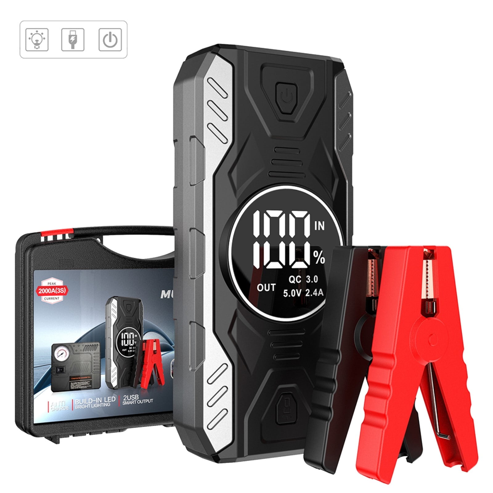 Pecham Multi-functional Car Battery Jump Starter 39800mAh Portable