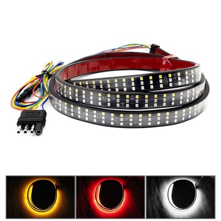 Pecham 60" Truck Tailgate Light Bar, IP65 Waterproof Tailgate LED Light Reverse Brake Signal Tail Car Exterior Light Strip for Trucks SUVs Jeeps
